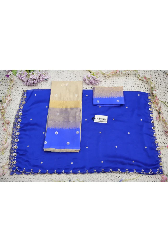 Beautiful South Indian Style Unstitch Half Saree with Blouse and Hand Work Rangoli Dupatta for Women | Dharani - Image 142