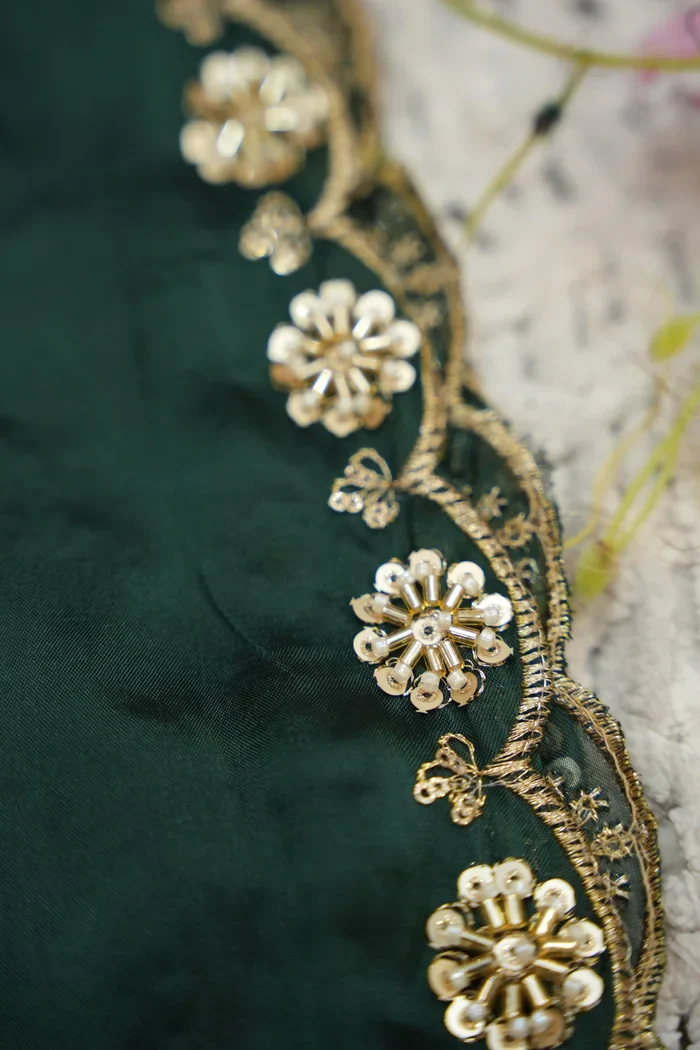 Beautiful South Indian Style Unstitch Half Saree with Blouse and Hand Work Rangoli Dupatta for Women | Dharani - Image 77