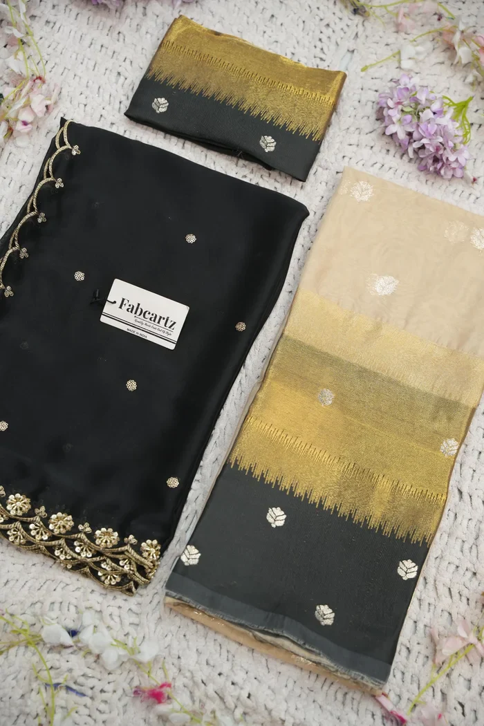 Beautiful South Indian Style Unstitch Half Saree with Blouse and Hand Work Rangoli Dupatta for Women | Dharani - Image 81