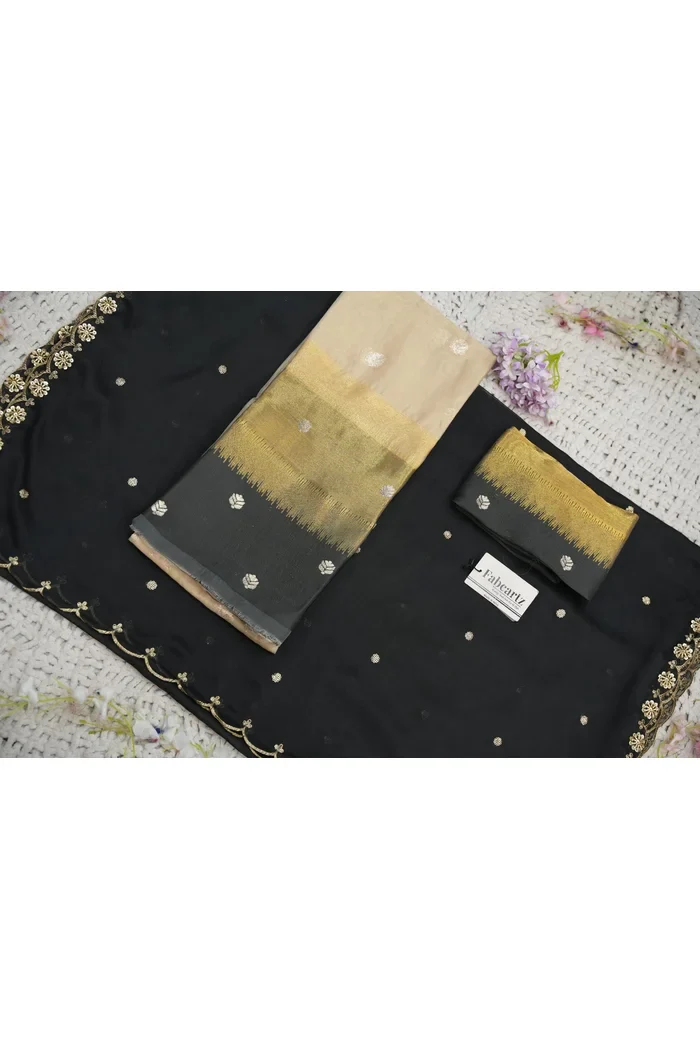 Beautiful South Indian Style Unstitch Half Saree with Blouse and Hand Work Rangoli Dupatta for Women | Dharani - Image 82