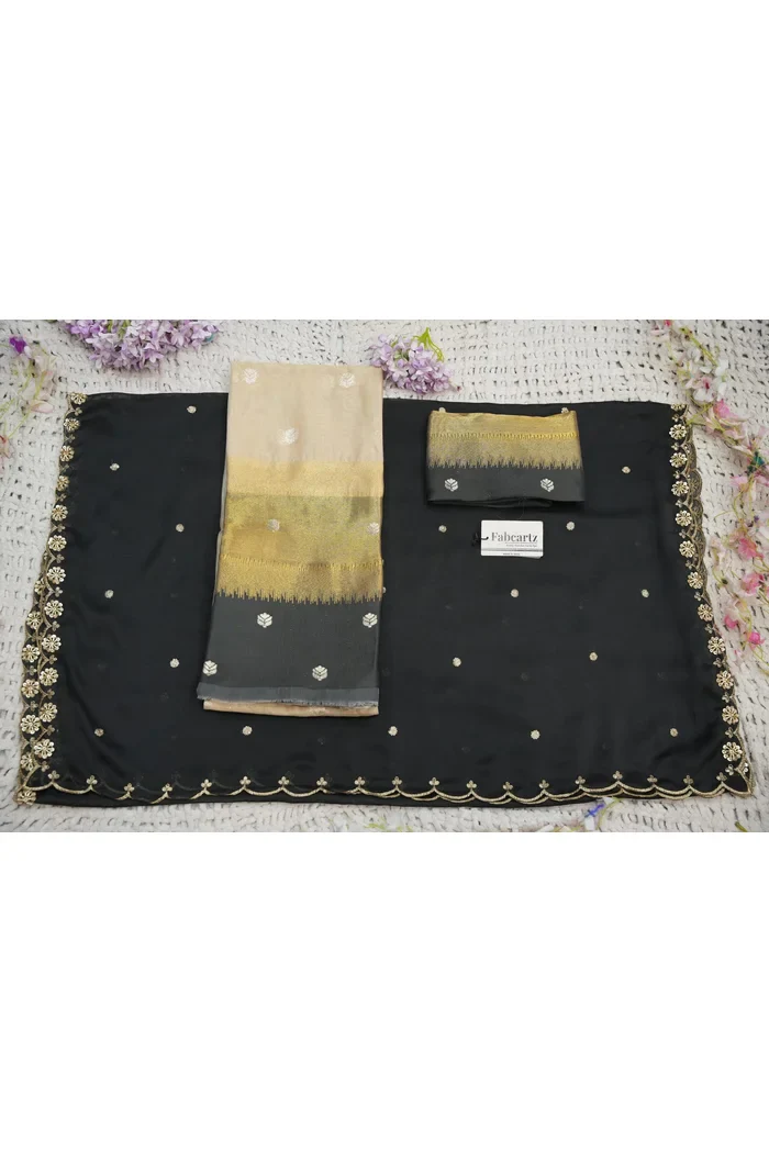 Beautiful South Indian Style Unstitch Half Saree with Blouse and Hand Work Rangoli Dupatta for Women | Dharani - Image 84