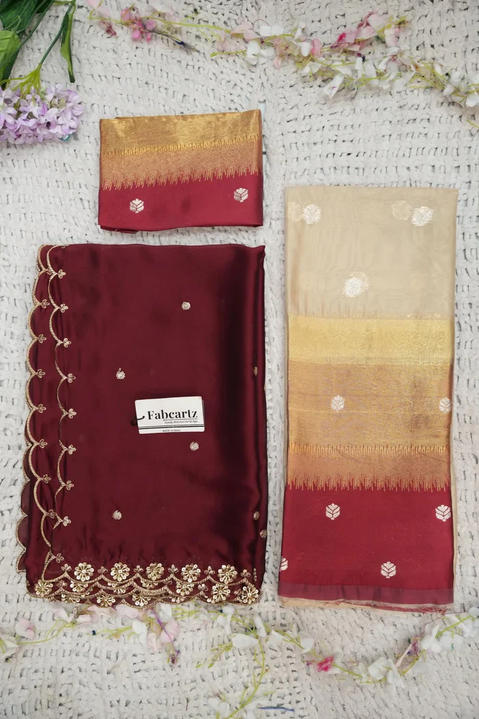 Beautiful South Indian Style Unstitch Half Saree with Blouse and Hand Work Rangoli Dupatta for Women | Dharani - Image 87