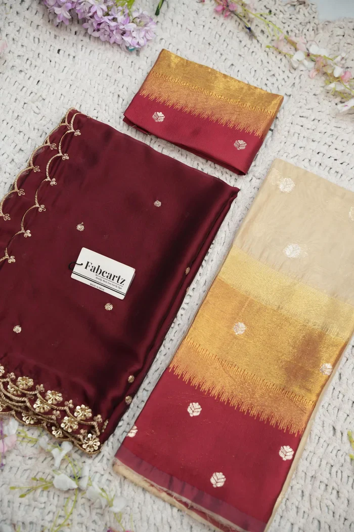 Beautiful South Indian Style Unstitch Half Saree with Blouse and Hand Work Rangoli Dupatta for Women | Dharani - Image 89