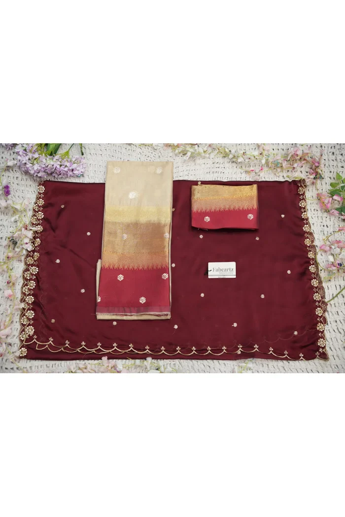 Beautiful South Indian Style Unstitch Half Saree with Blouse and Hand Work Rangoli Dupatta for Women | Dharani - Image 92