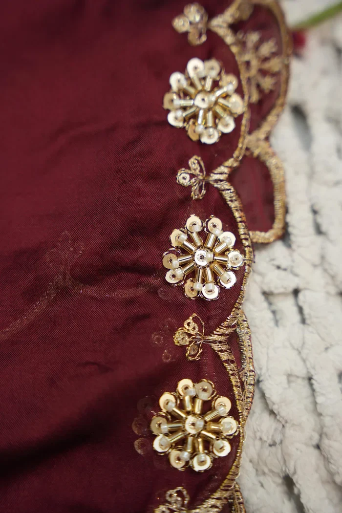 Beautiful South Indian Style Unstitch Half Saree with Blouse and Hand Work Rangoli Dupatta for Women | Dharani - Image 94