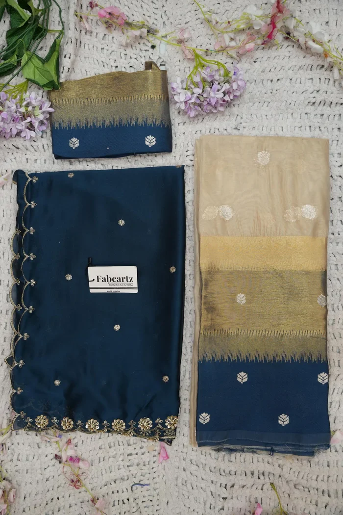 Beautiful South Indian Style Unstitch Half Saree with Blouse and Hand Work Rangoli Dupatta for Women | Dharani - Image 96