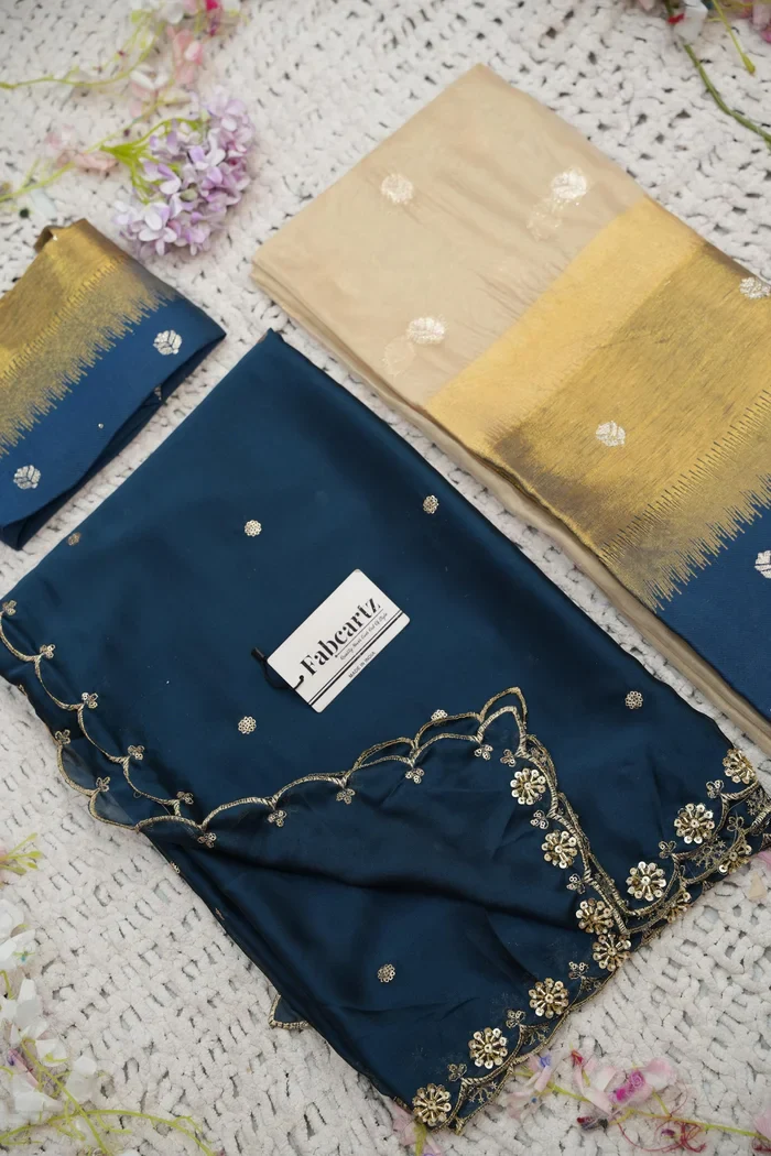 Beautiful South Indian Style Unstitch Half Saree with Blouse and Hand Work Rangoli Dupatta for Women | Dharani - Image 97