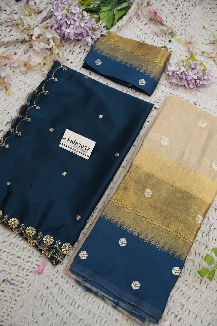 Beautiful South Indian Style Unstitch Half Saree with Blouse and Hand Work Rangoli Dupatta for Women | Dharani - Image 98