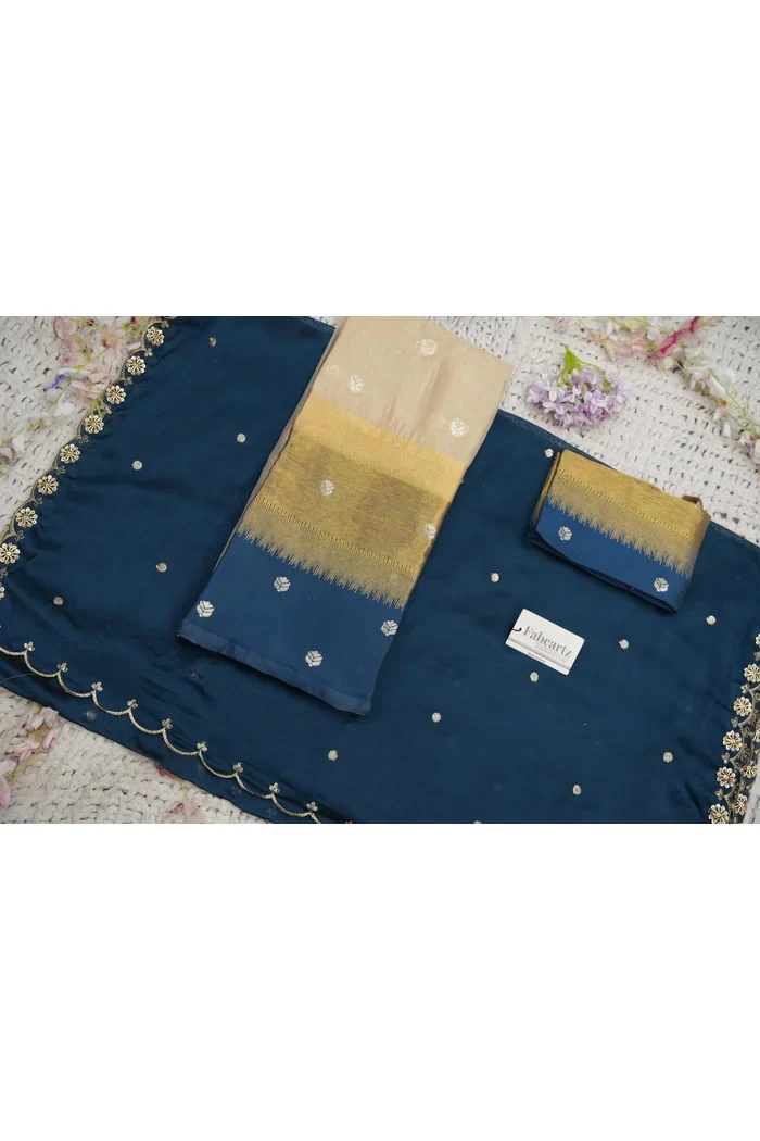 Beautiful South Indian Style Unstitch Half Saree with Blouse and Hand Work Rangoli Dupatta for Women | Dharani - Image 99