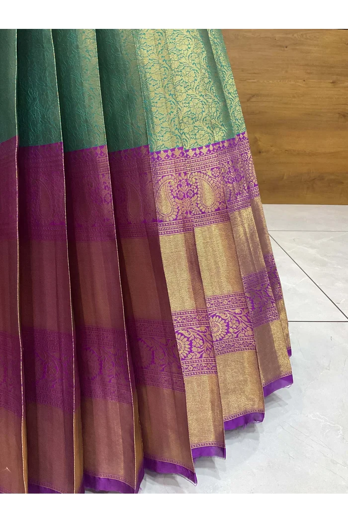 Beautiful South Indian Style Half Saree with Embroidery Blouse and Dupatta for Women | Kalyani - Image 16