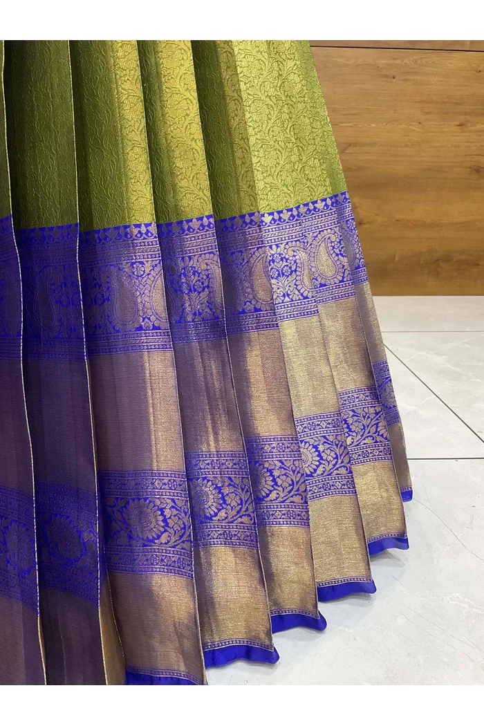 Beautiful South Indian Style Half Saree with Embroidery Blouse and Dupatta for Women | Kalyani - Image 33