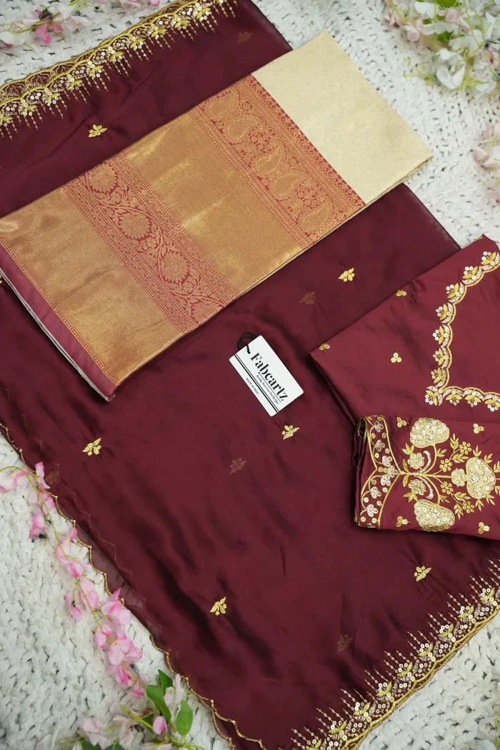 Beautiful South Indian Style Half Saree with Embroidery Blouse and Dupatta for Women | Kalyani - Image 45