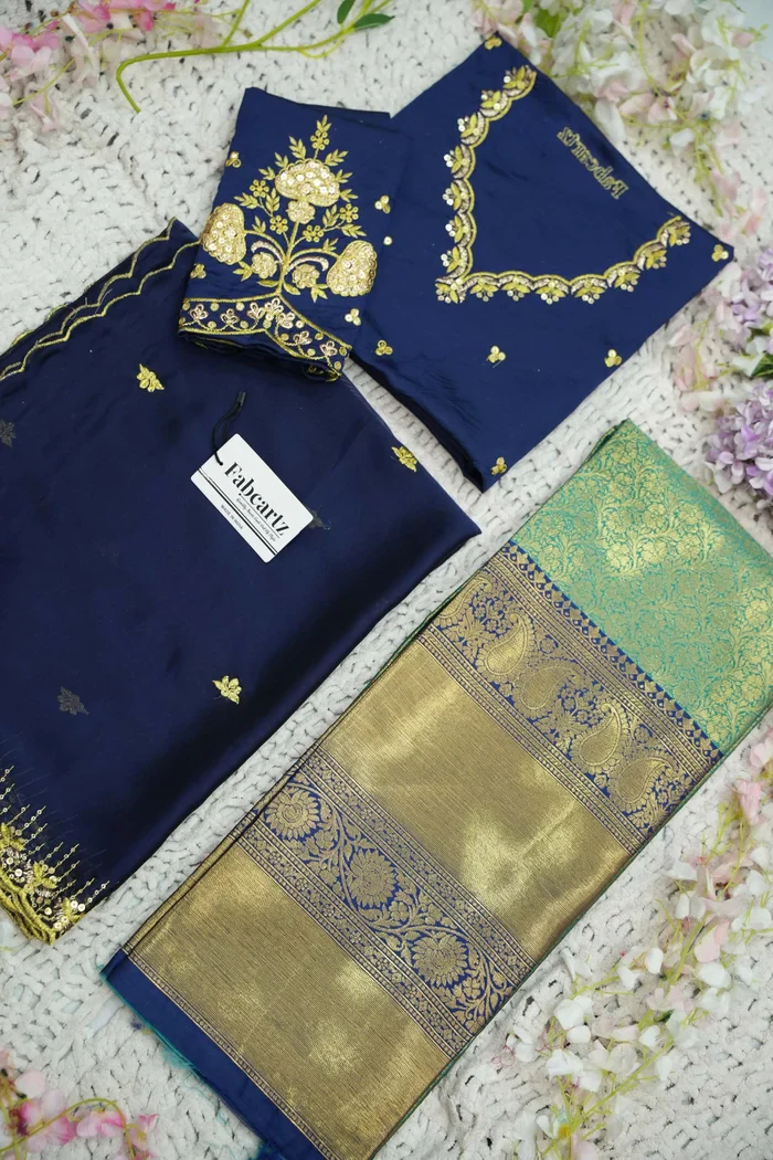 Beautiful South Indian Style Half Saree with Embroidery Blouse and Dupatta for Women | Kalyani - Image 67