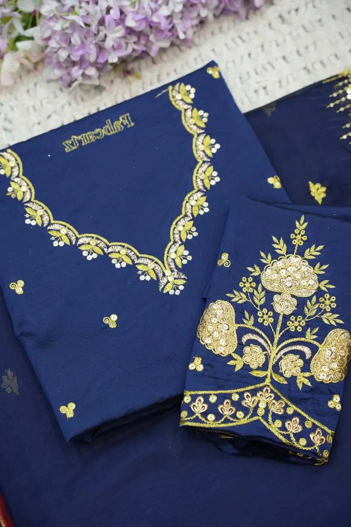 Beautiful South Indian Style Half Saree with Embroidery Blouse and Dupatta for Women | Kalyani - Image 76