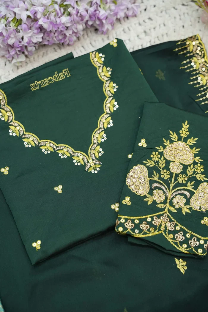 Beautiful South Indian Style Half Saree with Embroidery Blouse and Dupatta for Women | Kalyani - Image 92