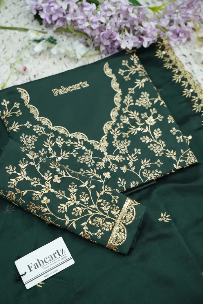Beautiful South Indian Style Unstitch Half Saree with Embroidery Blouse and Dupatta for Women | Rashmika - Image 72
