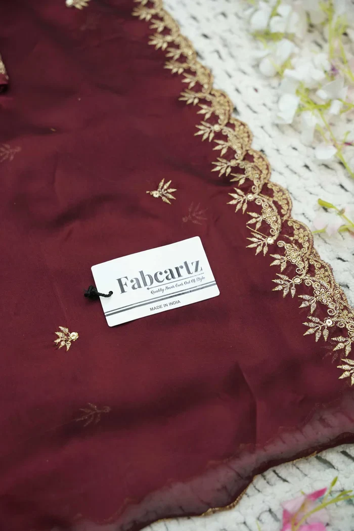 Beautiful South Indian Style Unstitch Half Saree with Embroidery Blouse and Dupatta for Women | Rashmika - Image 52
