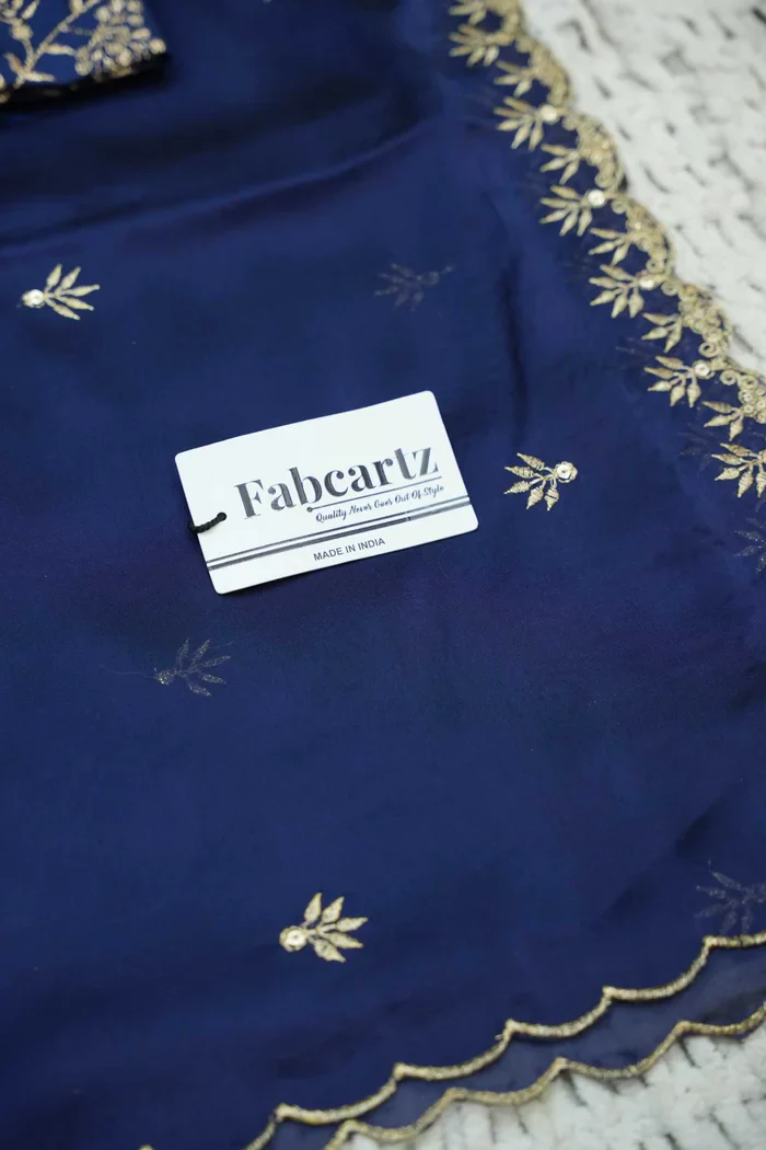 Beautiful South Indian Style Unstitch Half Saree with Embroidery Blouse and Dupatta for Women | Rashmika - Image 81