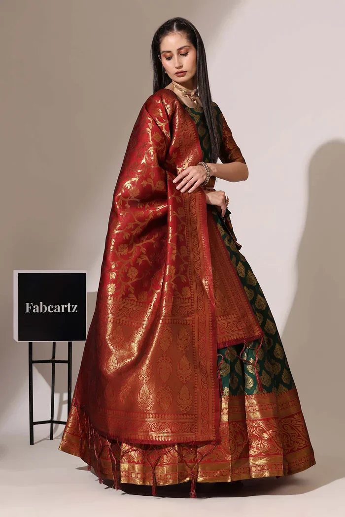South Indian Festival Traditional Half Saree BIG AKKU - Image 25