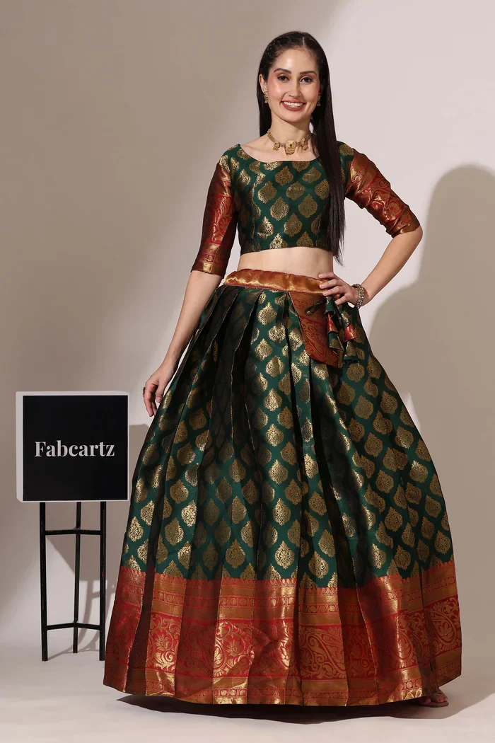 South Indian Festival Traditional Half Saree BIG AKKU - Image 28