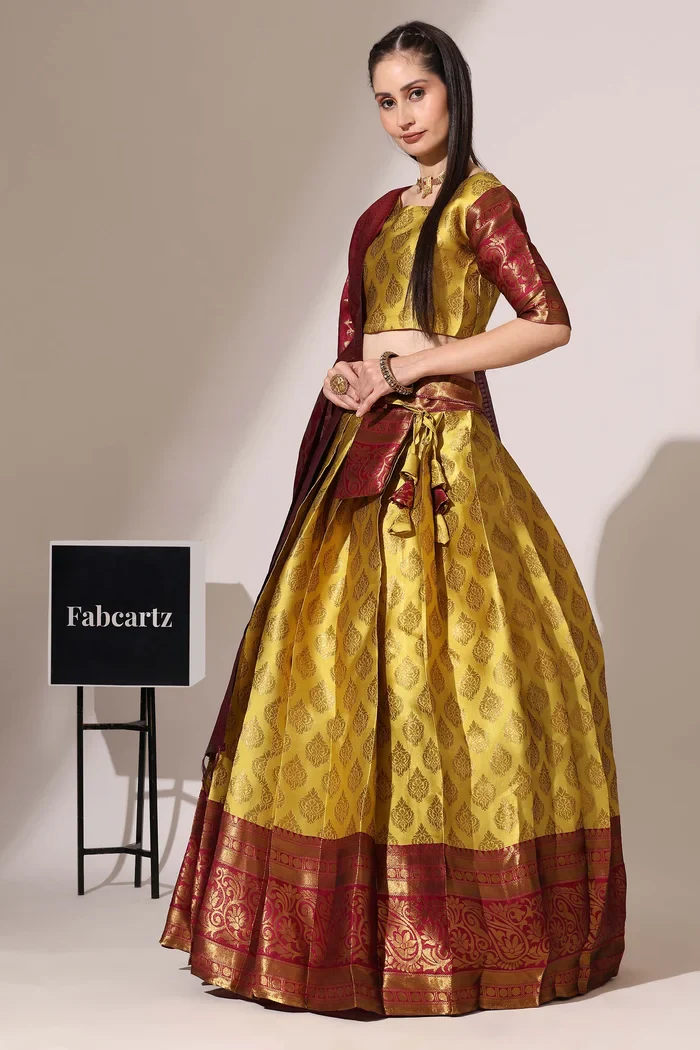 South Indian Festival Traditional Half Saree BIG AKKU - Image 37