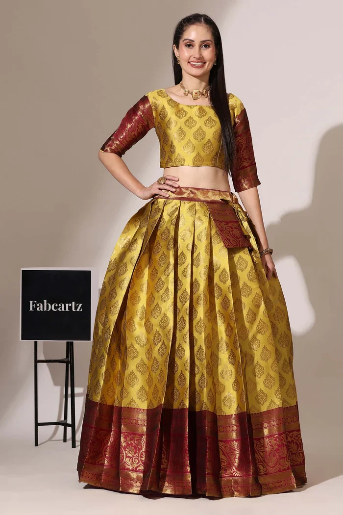 South Indian Festival Traditional Half Saree BIG AKKU - Image 38