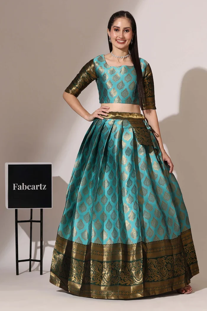 South Indian Festival Traditional Half Saree BIG AKKU - Image 6
