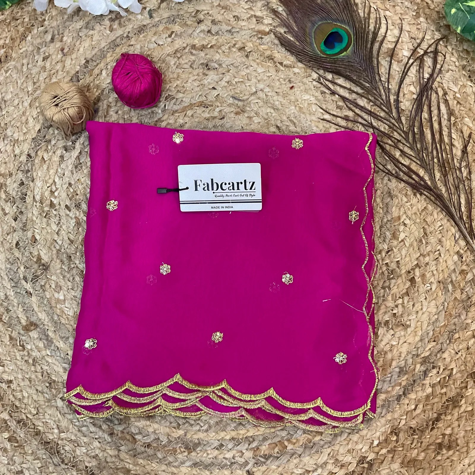 Beautiful Embroidery work Rangoli Dupatta for women | Only Dupatta BittuDup - Image 15