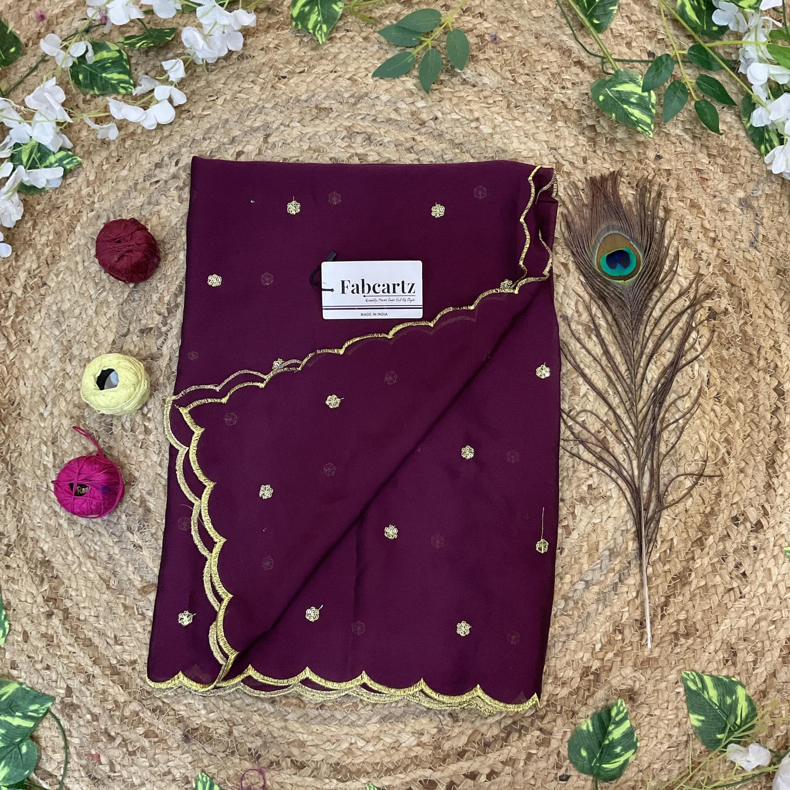 Beautiful Embroidery work Rangoli Dupatta for women | Only Dupatta BittuDup - Image 9