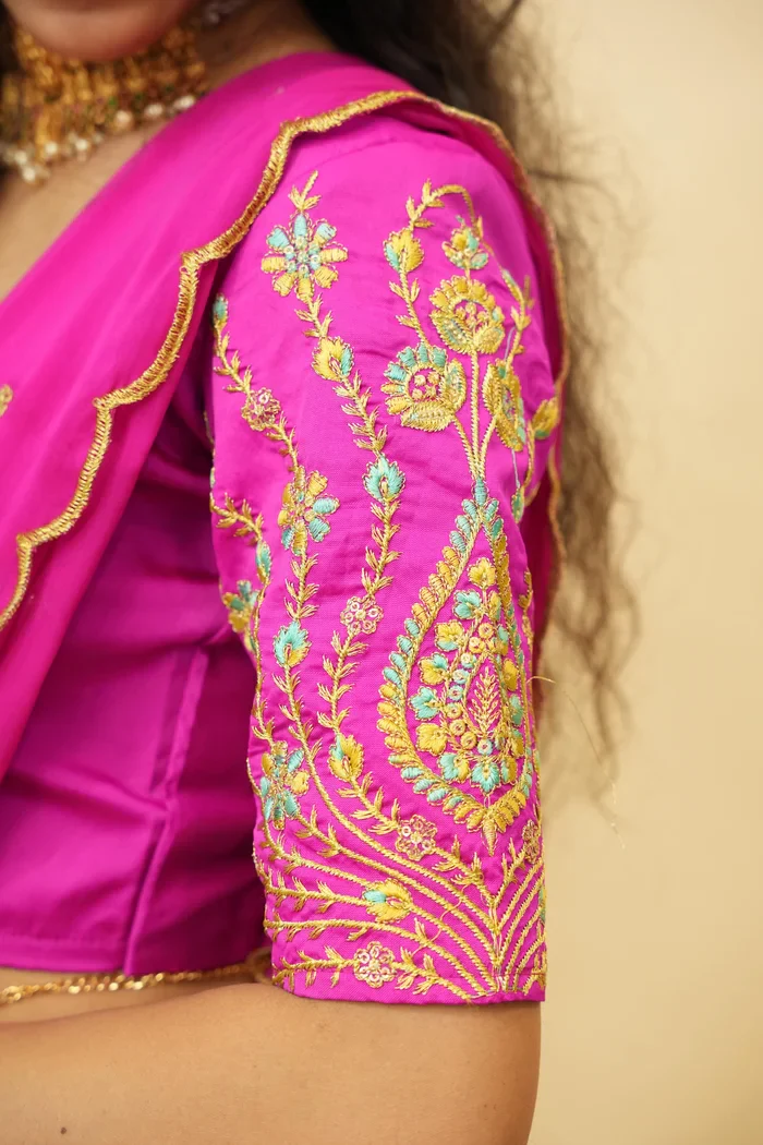 Women's Woven Design zari work Half Saree with Embroidered Blouse and Dupatta BittuPattu - Image 14