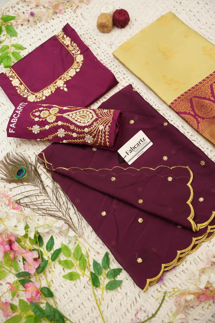 Women's Woven Design zari work Half Saree with Embroidered Blouse and Dupatta BittuPattu - Image 50
