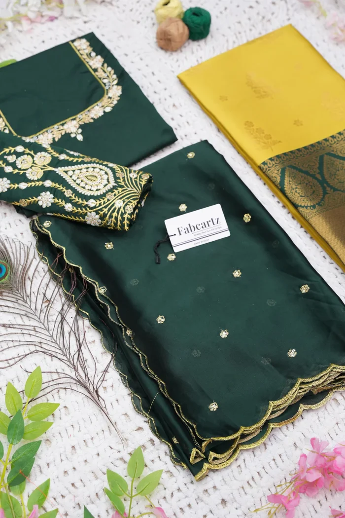 Women's Woven Design zari work Half Saree with Embroidered Blouse and Dupatta BittuPattu - Image 88