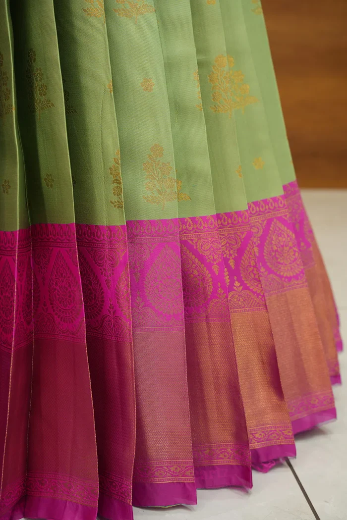 Women's Woven Design zari work Half Saree with Embroidered Blouse and Dupatta BittuPattu - Image 11