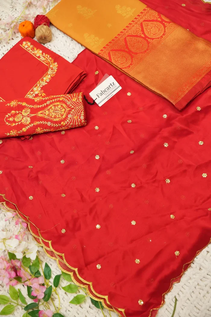 Women's Woven Design zari work Half Saree with Embroidered Blouse and Dupatta BittuPattu - Image 69