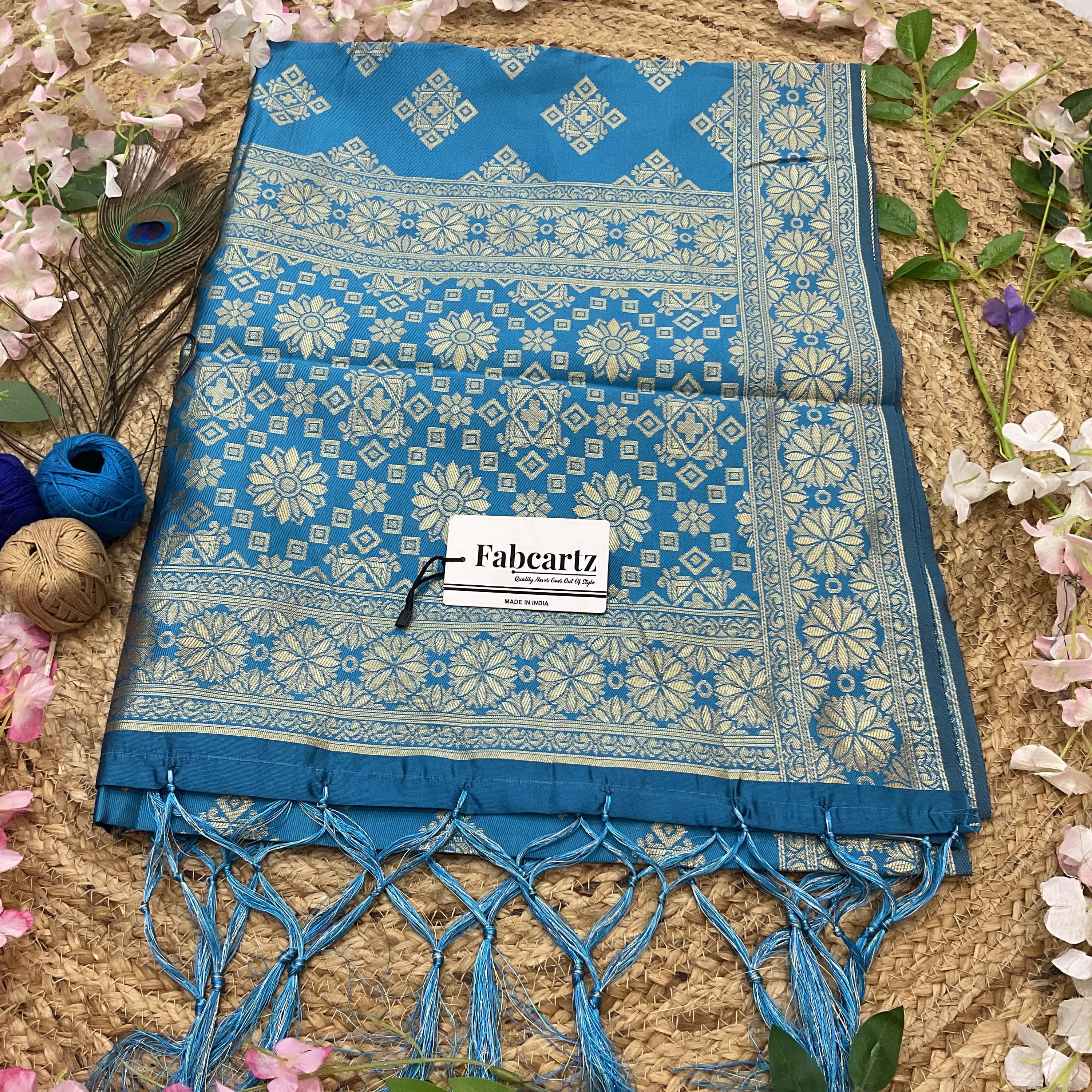 Beautiful Jacquard Woven Design Kids Dupatta for women | Only Dupatta BoxDup - Image 11