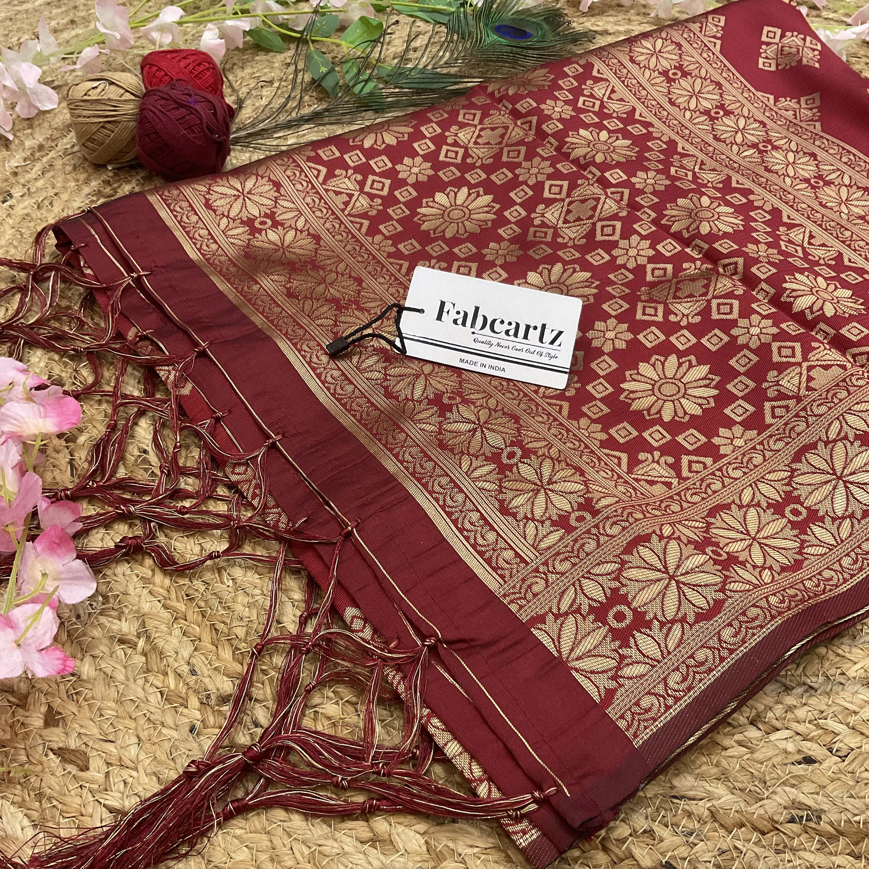 Beautiful Jacquard Woven Design Kids Dupatta for women | Only Dupatta BoxDup - Image 21