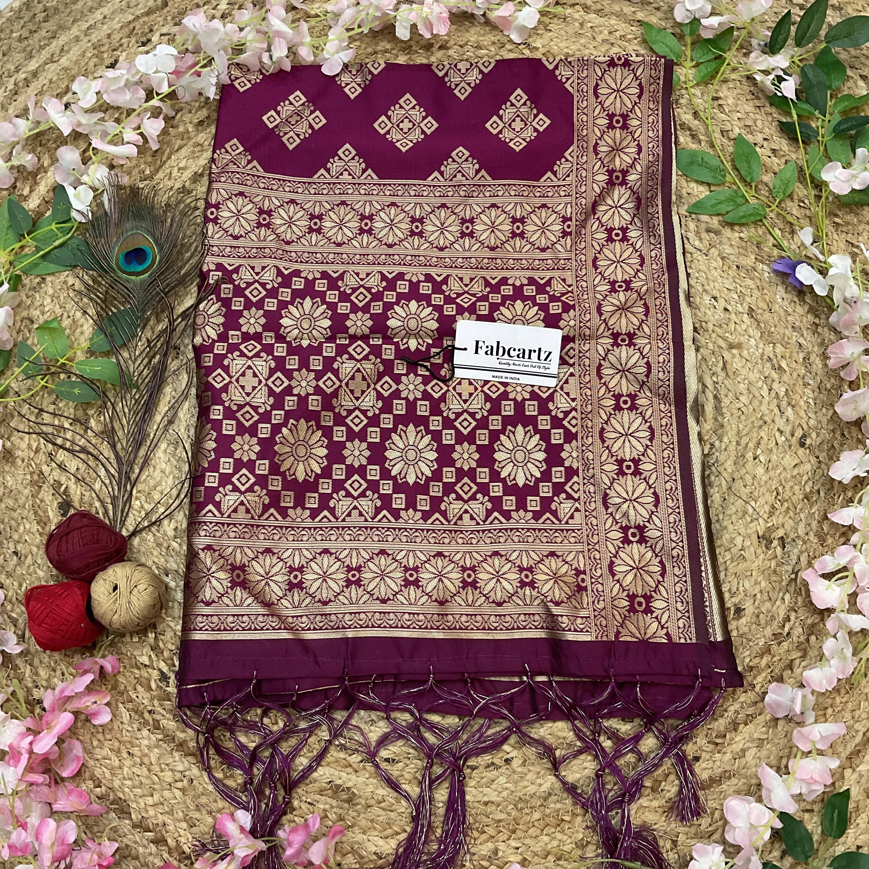Beautiful Jacquard Woven Design Kids Dupatta for women | Only Dupatta BoxDup - Image 33