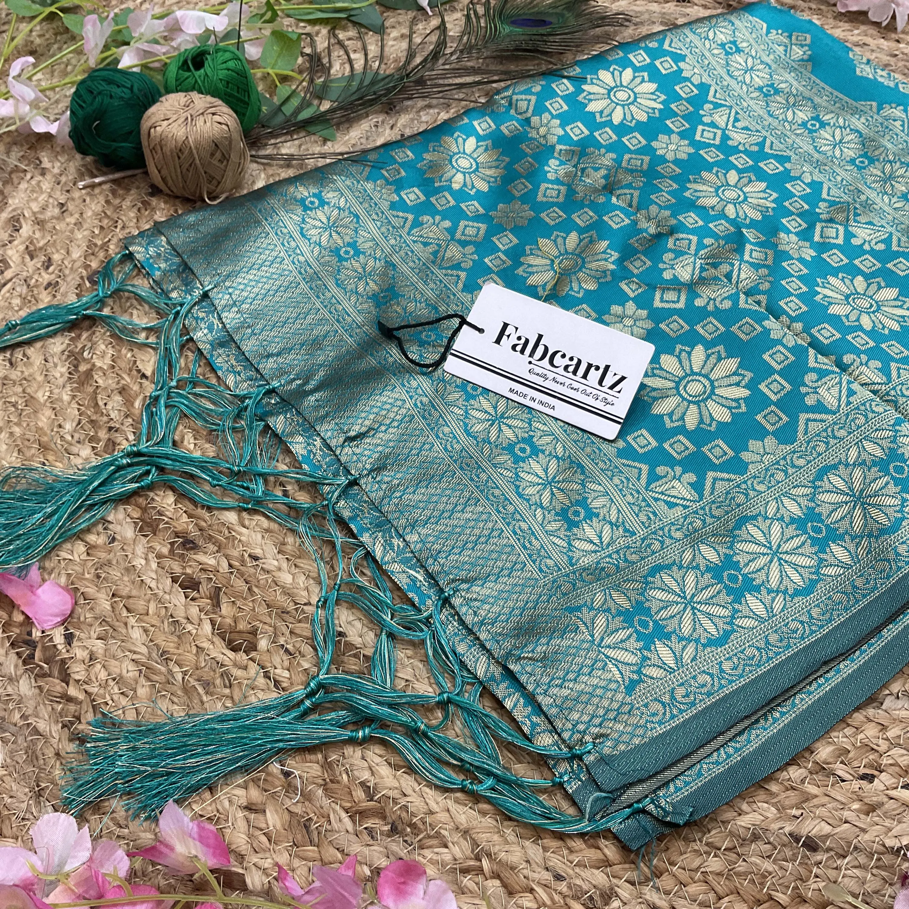 Beautiful Jacquard Woven Design Kids Dupatta for women | Only Dupatta BoxDup - Image 37
