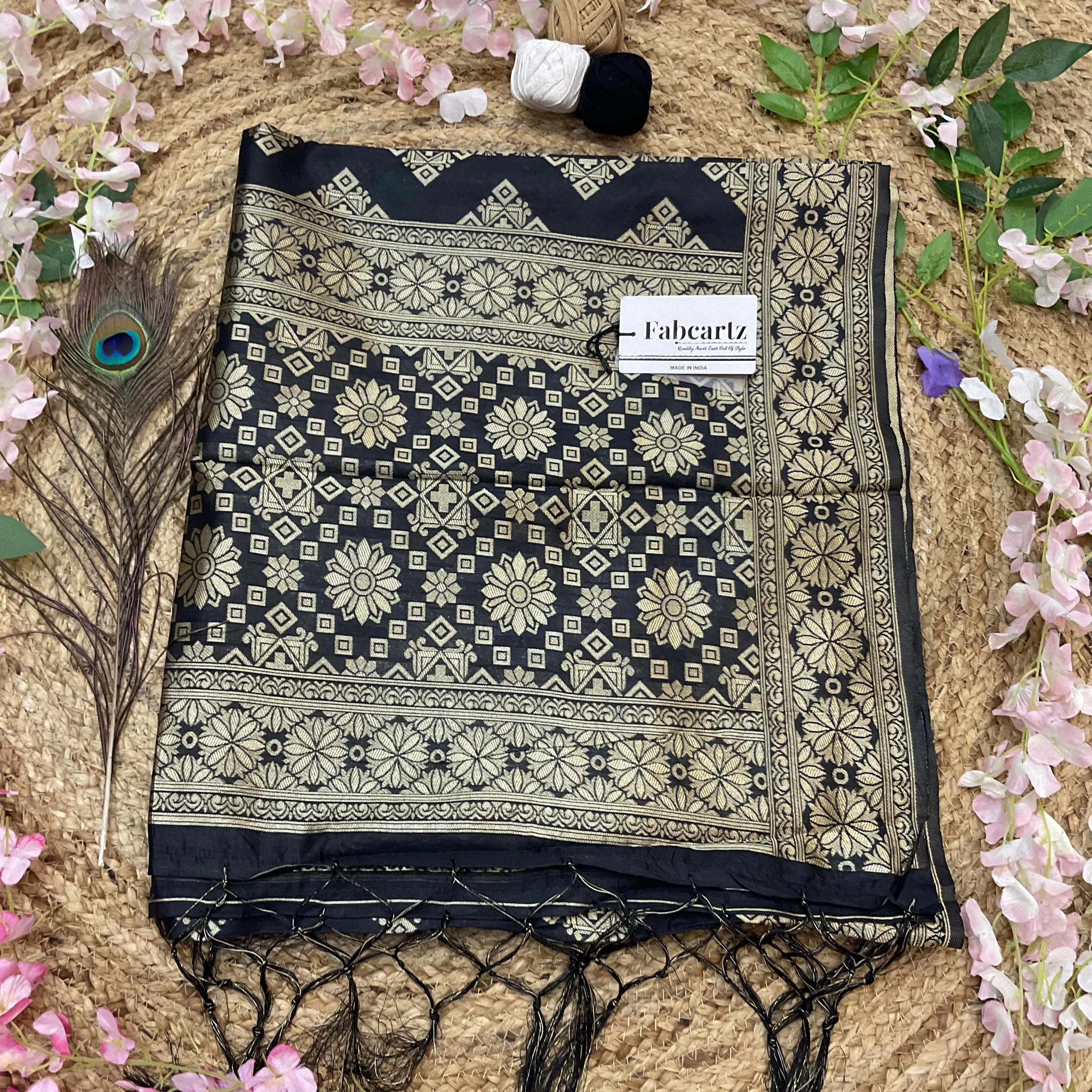 Beautiful Jacquard Woven Design Kids Dupatta for women | Only Dupatta BoxDup - Image 5