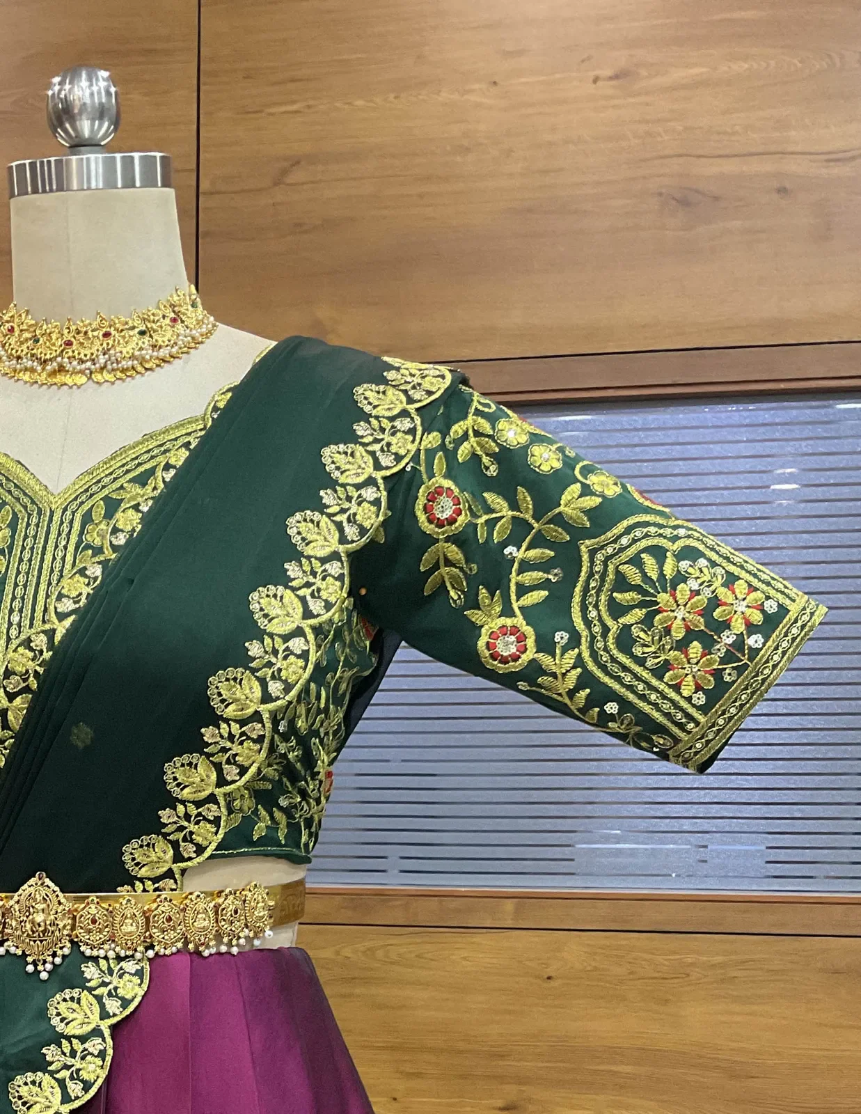 South Indian Festival Traditional Half Saree with Embroidered Blouse & Dupatta ButtaBomma - Image 19