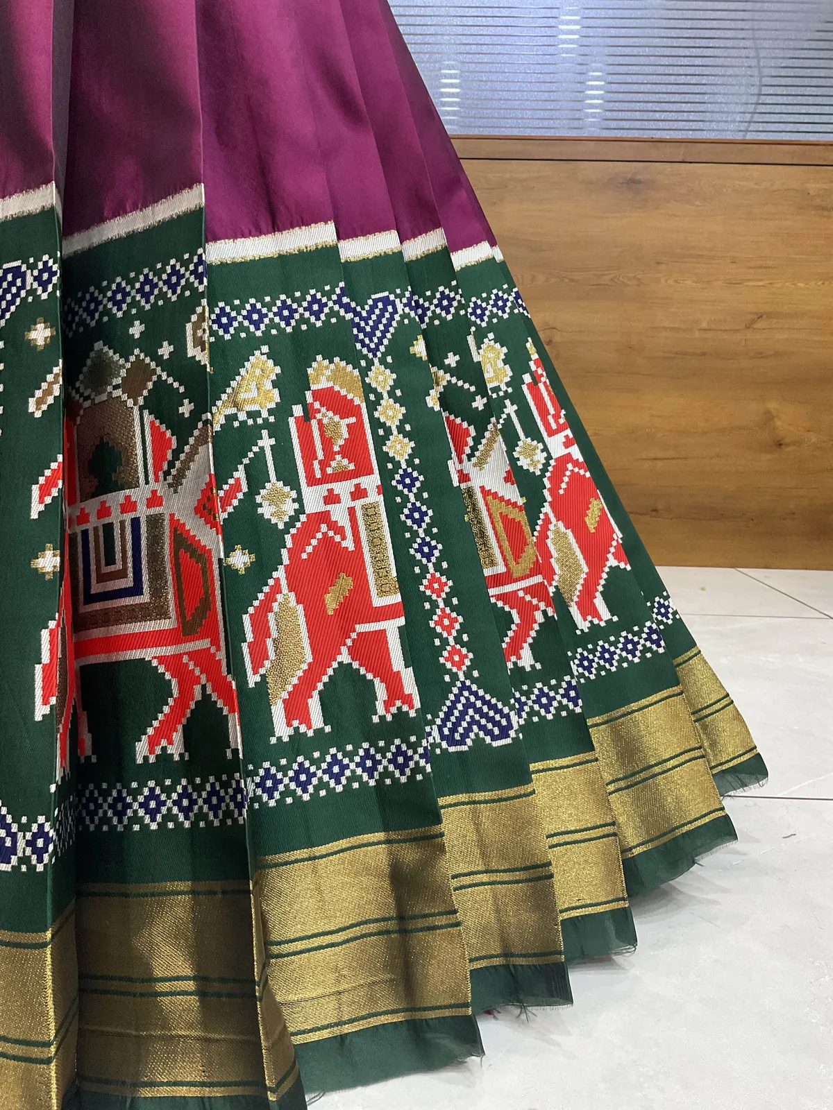 South Indian Festival Traditional Half Saree with Embroidered Blouse & Dupatta ButtaBomma - Image 20