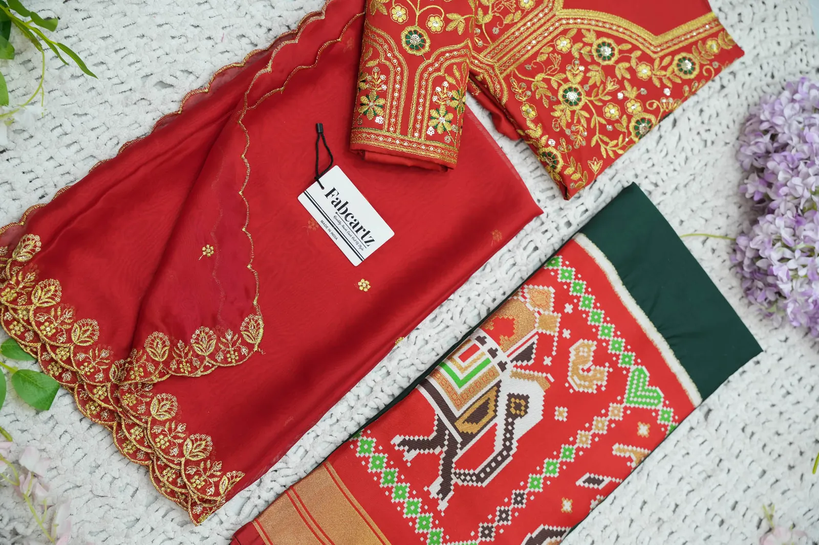 South Indian Festival Traditional Half Saree with Embroidered Blouse & Dupatta ButtaBomma - Image 22