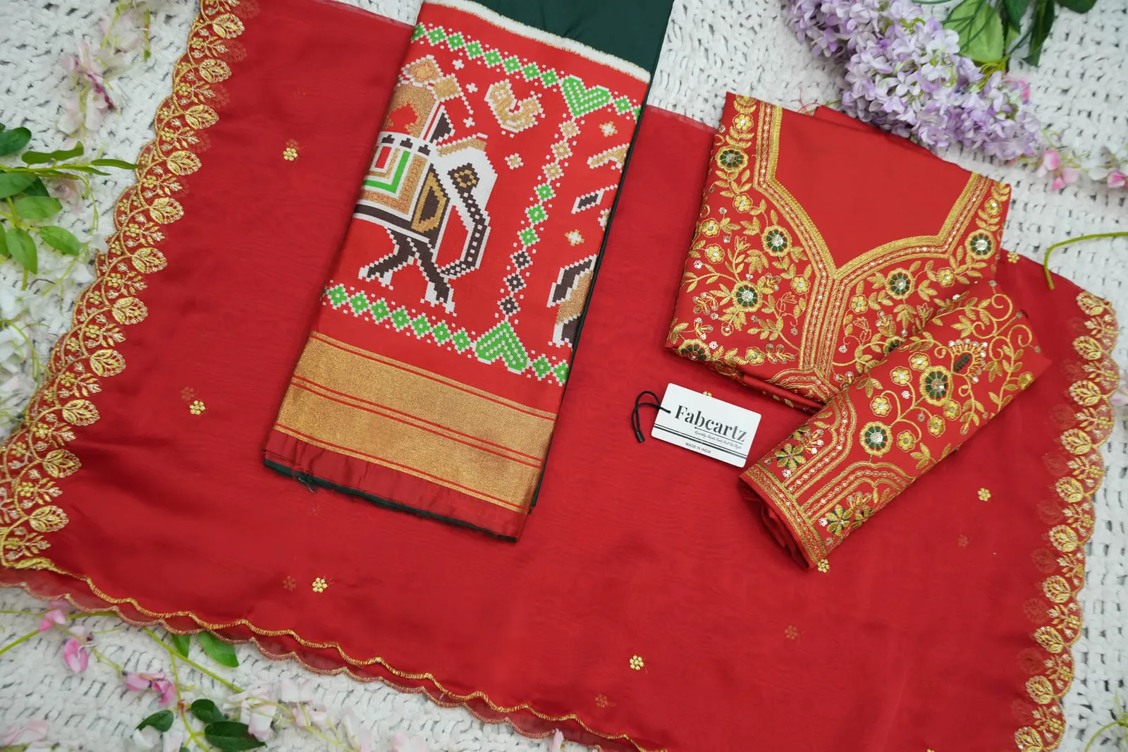 South Indian Festival Traditional Half Saree with Embroidered Blouse & Dupatta ButtaBomma - Image 25