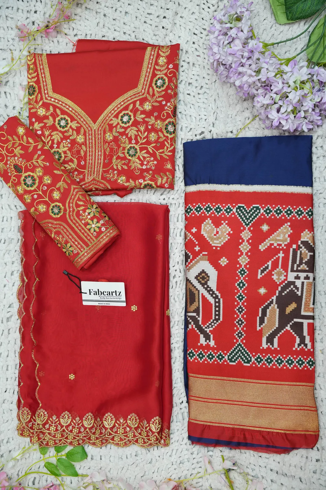 South Indian Festival Traditional Half Saree with Embroidered Blouse & Dupatta ButtaBomma - Image 27