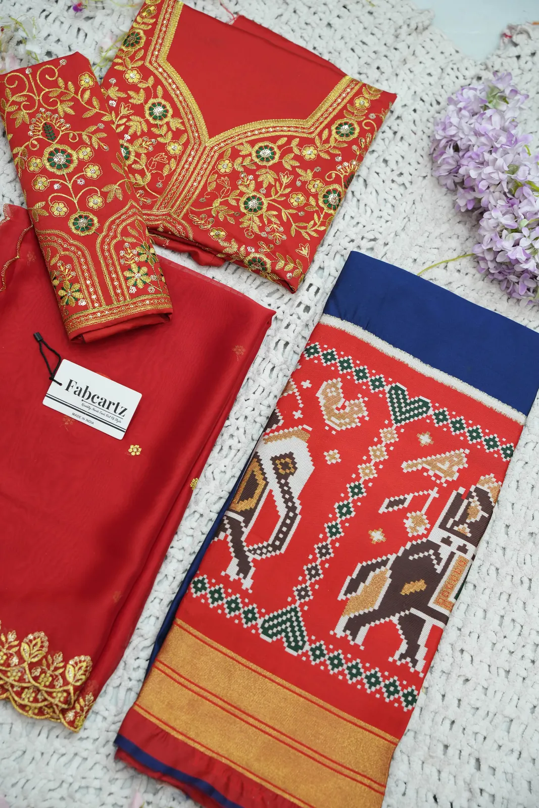 South Indian Festival Traditional Half Saree with Embroidered Blouse & Dupatta ButtaBomma - Image 29