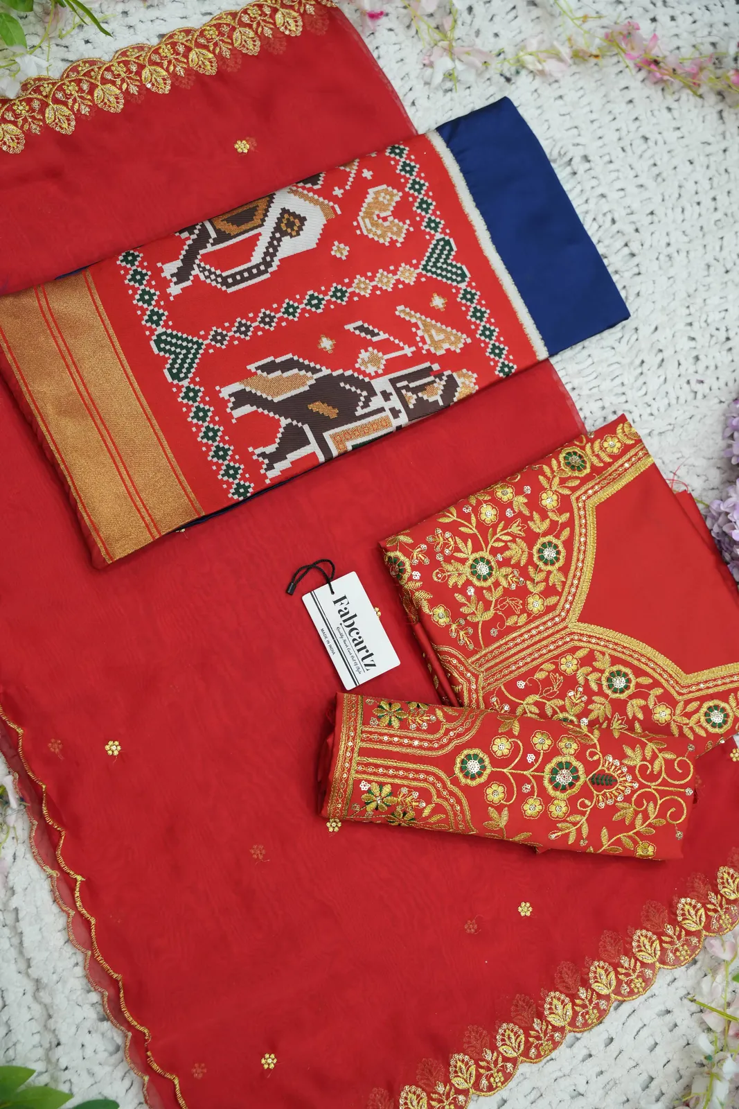 South Indian Festival Traditional Half Saree with Embroidered Blouse & Dupatta ButtaBomma - Image 30