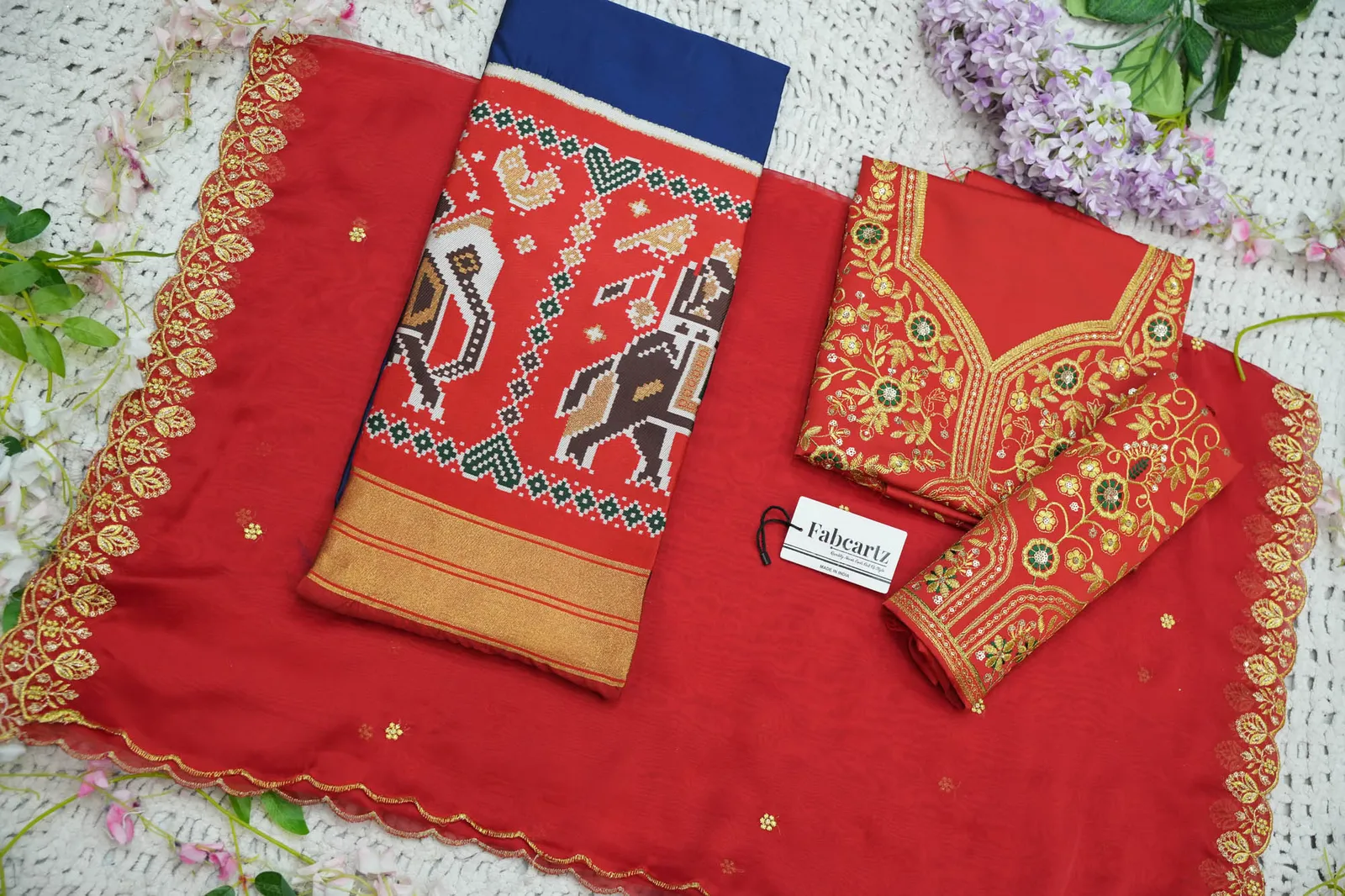 South Indian Festival Traditional Half Saree with Embroidered Blouse & Dupatta ButtaBomma - Image 31