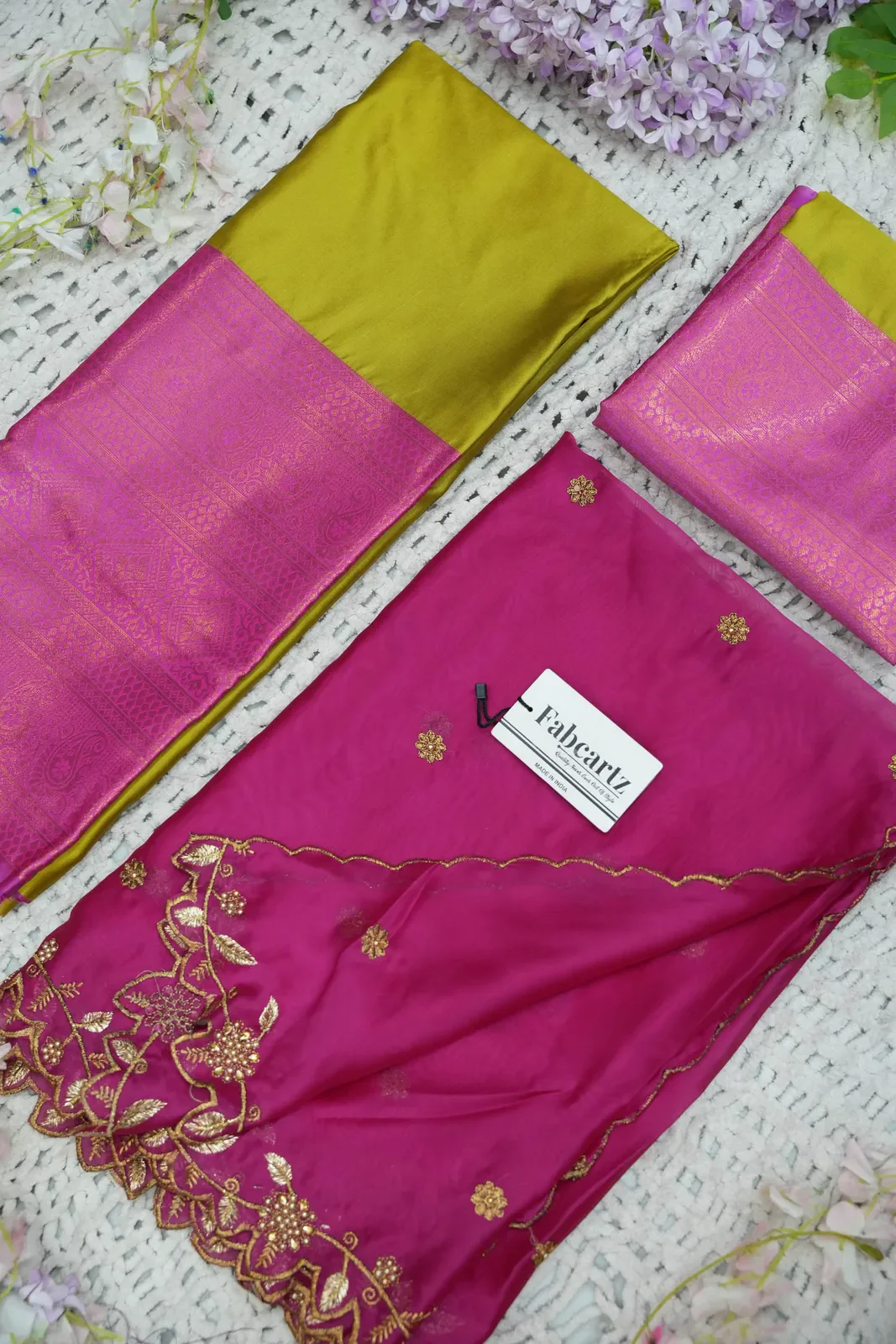 South Indian Festival Traditional Half Saree with Blouse & Embroidered Dupatta ButtiRango/Aroli - Image 22
