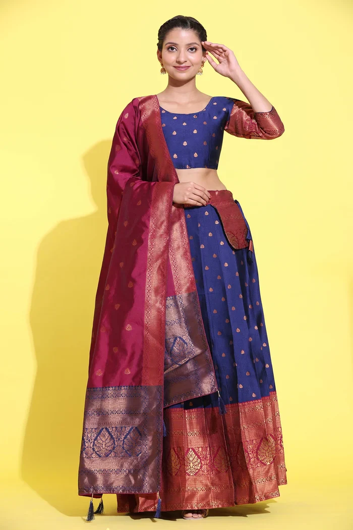 South Indian Festival Traditional Half Saree Madhuri - Image 11