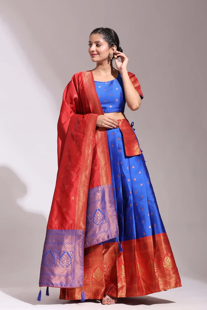 South Indian Festival Traditional Half Saree Madhuri - Image 37